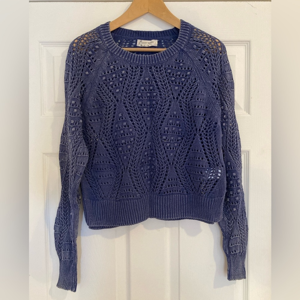 Lucky Brand blue knit long sleeve top - Size S